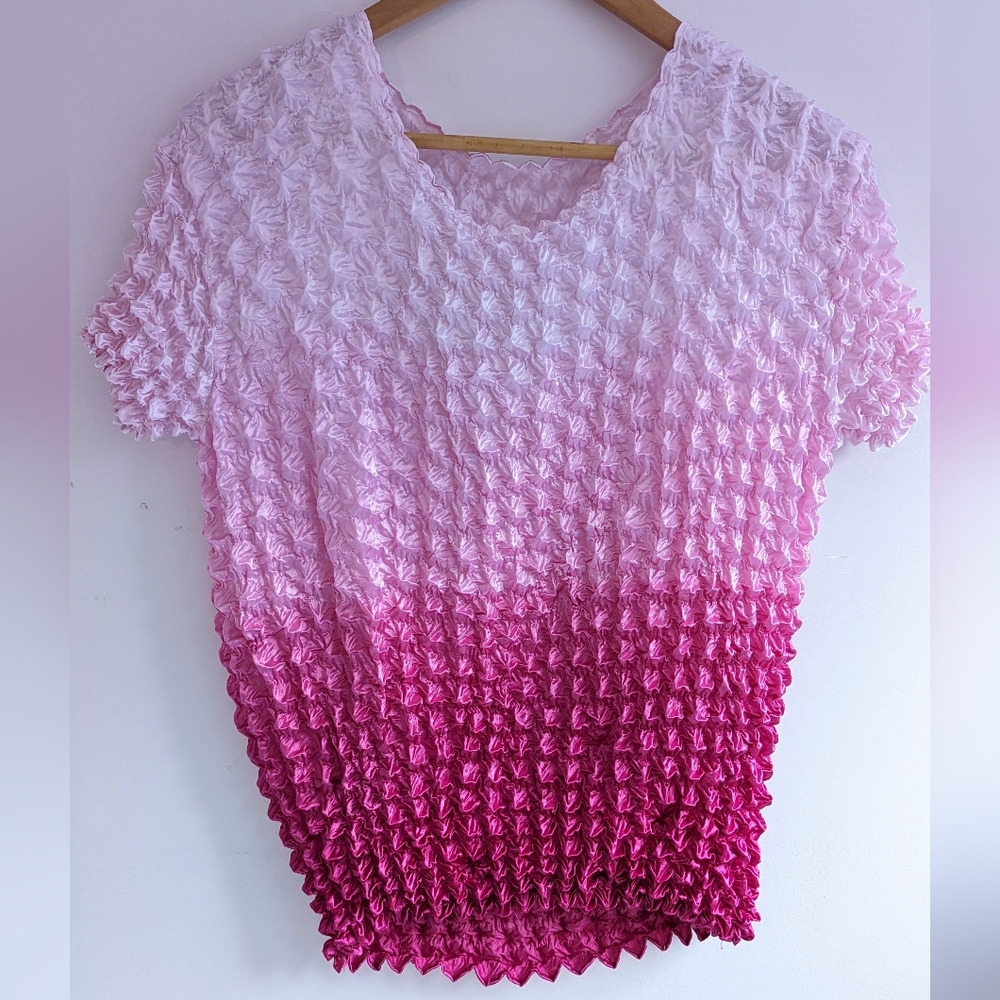 90s Popcorn Top Pink Ombre One-Size
